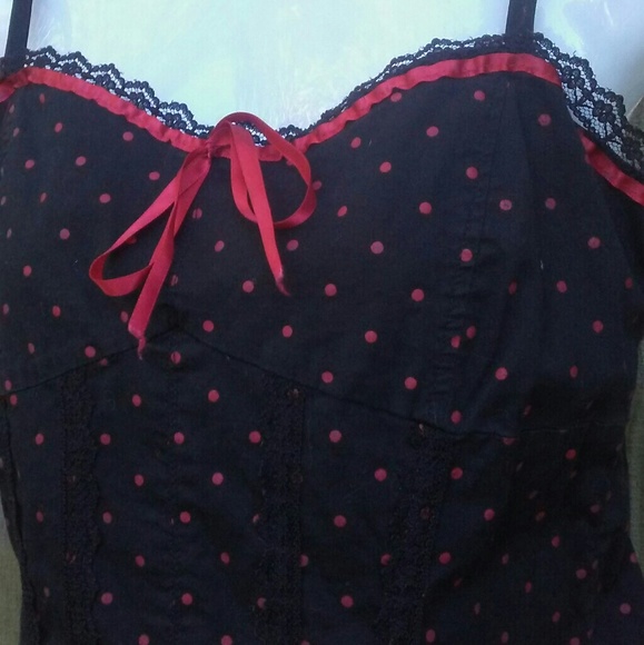 ♦SOLD♦Vintage MORBID THREADS Polka Dot Gothic Top - Picture 6 of 6
